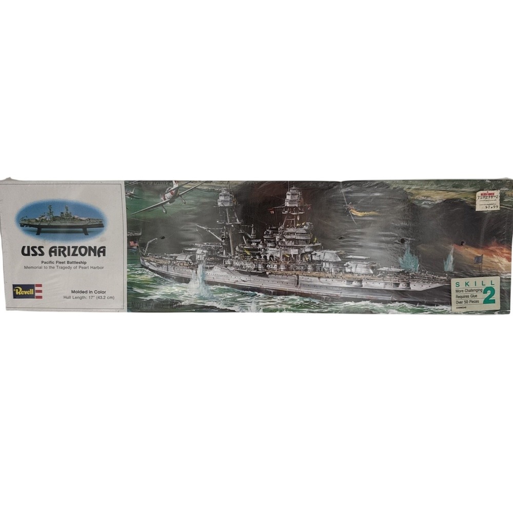 USS Arizona Battleship Revell‎ Model Kit H-302 Sealed 17" Hull Length 1975 Ship